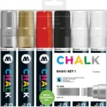 Molotow Lot de 6 marqueurs à craie Chalk Basic 15 mm Couleurs assorties